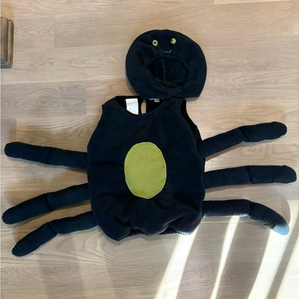 Pottery Barn Kids Black Spider Costume with Green Belly